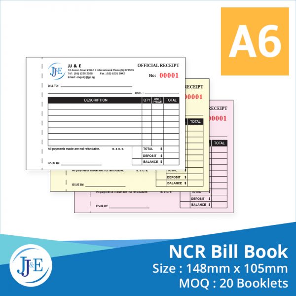 NCR Bill Book (A6)